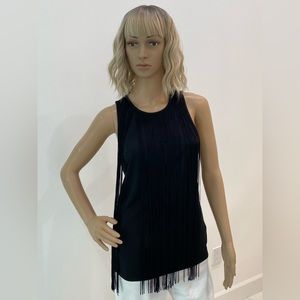 Sam Edelman Black Fringed Top